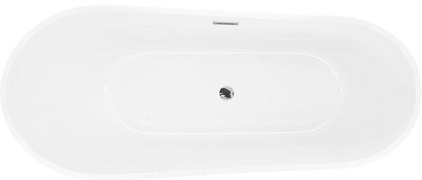 Mexen Dora, voľne stojaca vaňa 150 x 75 cm, biela, chrómový prepad, 52071507500-01