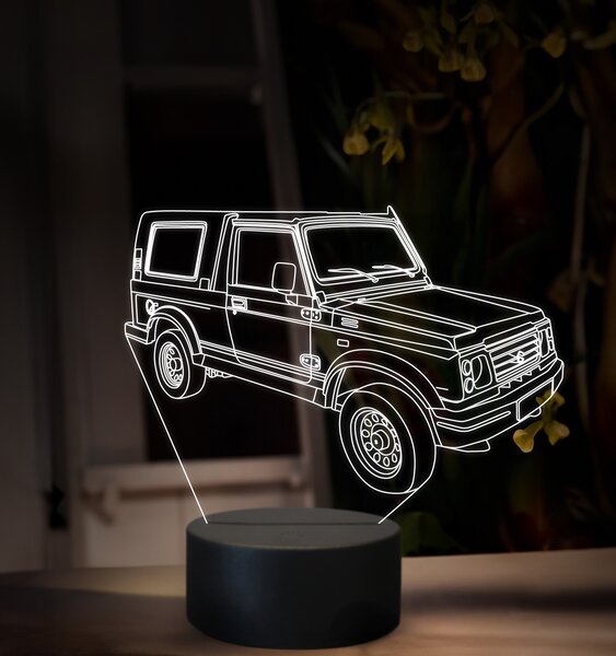 Beling 3D lampa, Suzuki samuraj, 16 farebná, Y07