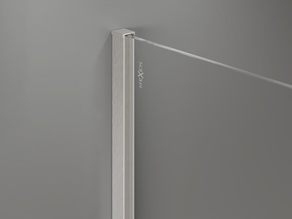 Mexen, Mexen Kioto-X sprchová stena 60 x 200 cm, priehľadná 10 mm, brúsený nikel - 800-060-101-97-00-X