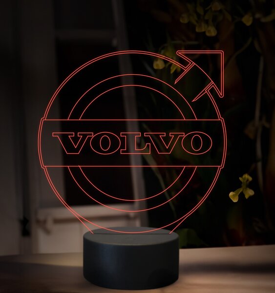 Beling 3D lampa, Znak Volvo, 16 farebná, K49