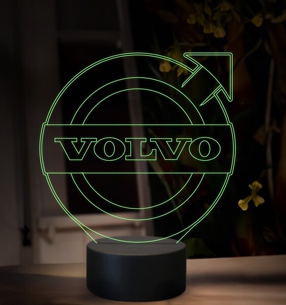 Beling 3D lampa, Znak Volvo, 16 farebná, K49