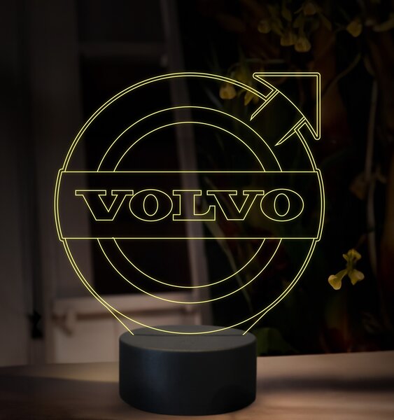 Beling 3D lampa, Znak Volvo, 16 farebná, K49