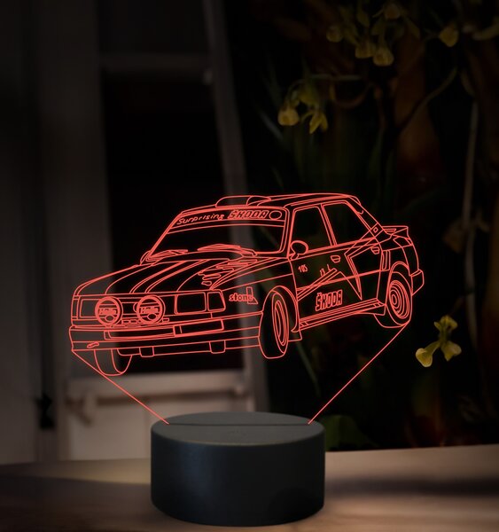 Beling 3D lampa, Škoda 130 rally, 16 farebná, SA06