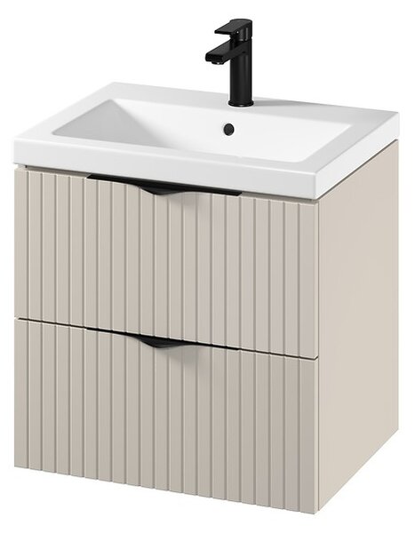 Cersanit Tirso, závesná umývadlová skrinka 594x447x572 mm + keramické umývadlo, béžová matná, S801-541