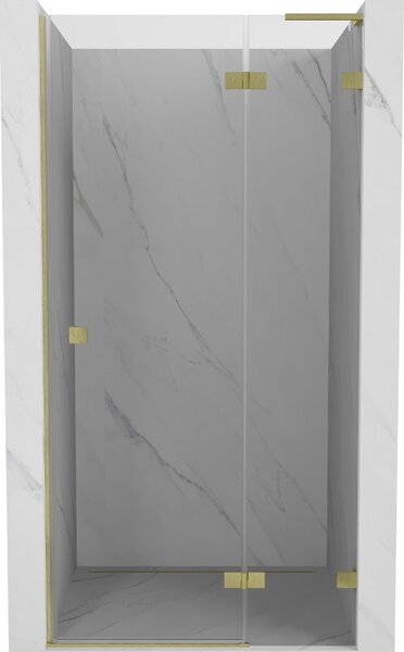 Mexen, Mexen Lunar L Otočné pravé sprchové dvere 80 cm, transparentné, brúsené zlaté - 834L-080-000-55-00-P