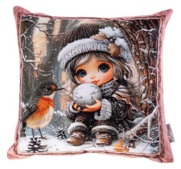 Sada 3 ks obliečok na vankúšiky WINTER GIRLS 45 x 45 cm