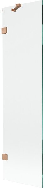 Mexen, Mexen Lunar 1-krídlová vaňová zástena 50 x 150 cm, transparentná, brúsená meď - 897-050-000-65-00