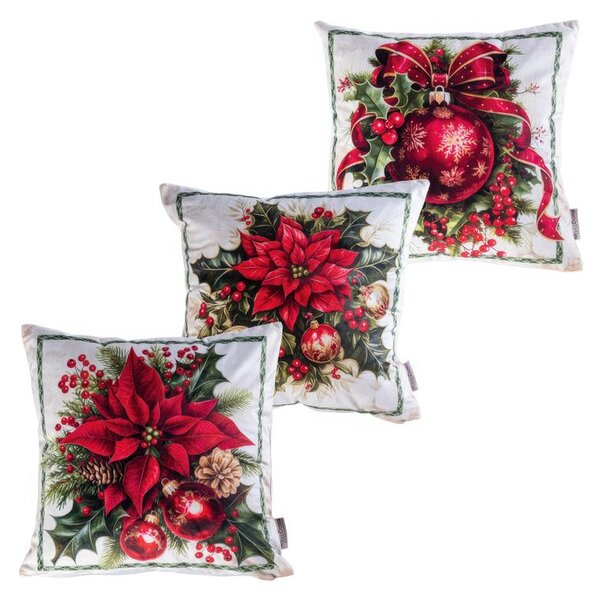 Sada 3 ks obliečok na vankúšiky CHRISTMAS STAR 45 x 45 cm