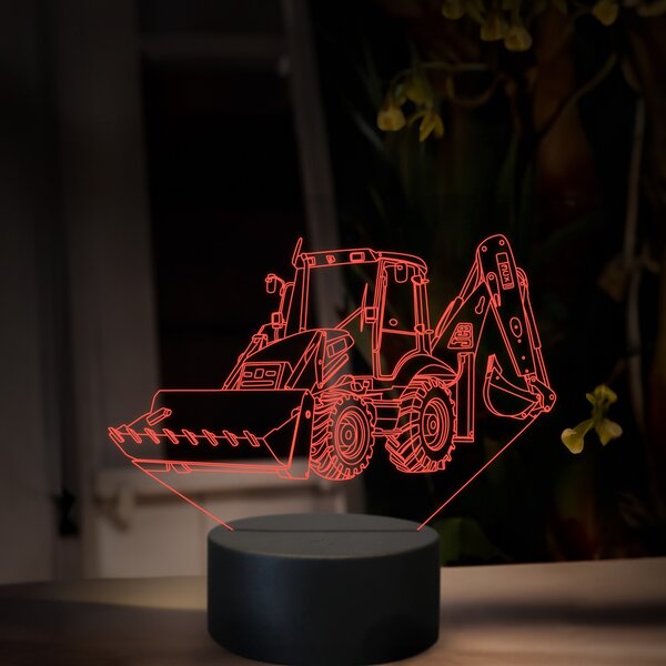 Beling 3D lampa, JCB 3CX, 16 farebná, BA11