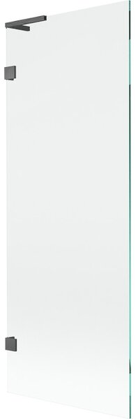 Mexen, Mexen Lunar L 1-krídlová vaňová zástena 70 x 150 cm, transparentná, pištoľovo šedá kartáčovaná - 897L-070-000-66-00