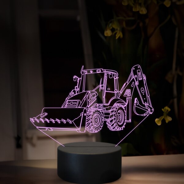 Beling 3D lampa, JCB 3CX, 16 farebná, BA11