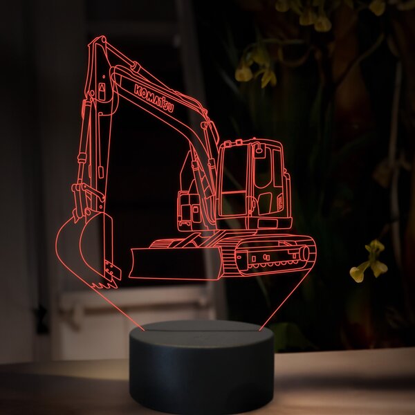 Beling 3D lampa, Komatsu PC 138, 16 farebná, BA13