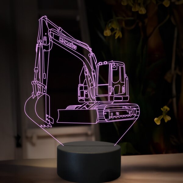 Beling 3D lampa, Komatsu PC 138, 16 farebná, BA13