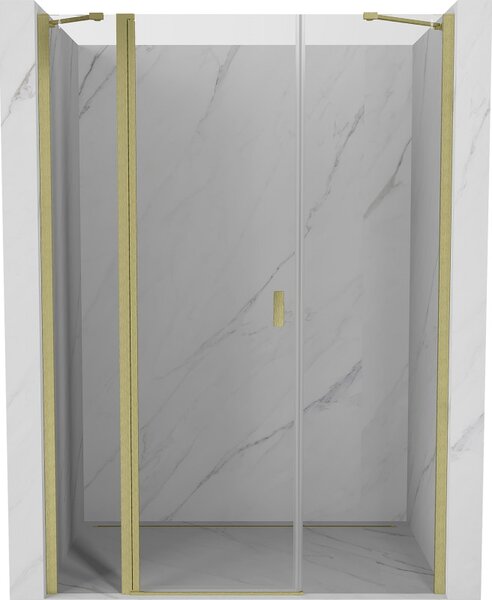 Mexen, Mexen Mist výklopné sprchové dvere 125 cm, transparentné, brúsené zlaté - 8A4-125-001-55-00