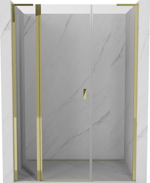 Mexen, Mexen Mist L výklopné sprchové dvere 135 cm, transparentné, zlaté - 8A4L-135-001-50-00