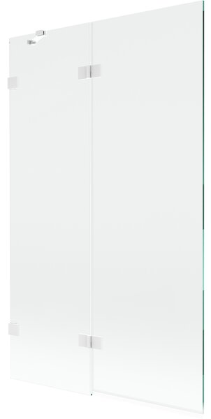 Mexen Lunar, 2-krídlová vaňová zástena ľavá 110 x 150 cm, číre sklo, biela, 897-110-100-20-00-L