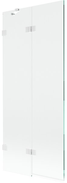 Mexen Lunar, 2-krídlová vaňová zástena ľavá 80 x 150 cm, číre sklo, biela, 897-080-100-20-00-L