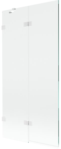 Mexen Lunar, 2-krídlová vaňová zástena ľavá 90 x 150 cm, číre sklo, biela, 897-090-100-20-00-L