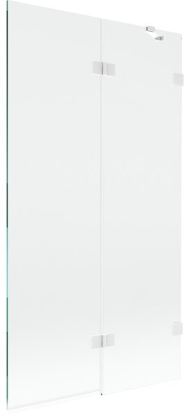 Mexen Lunar, 2-krídlová vaňová zástena pravá 100 x 150 cm, číre sklo, biela, 897-100-100-20-00-P