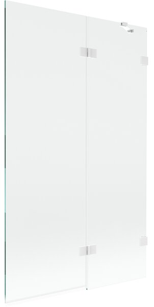 Mexen Lunar, 2-krídlová vaňová zástena pravá 110 x 150 cm, číre sklo, biela, 897-110-100-20-00-P