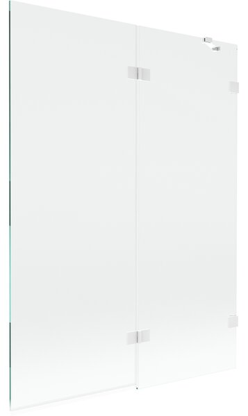 Mexen Lunar, 2-krídlová vaňová zástena pravá 130 x 150 cm, číre sklo, biela, 897-130-100-20-00-P