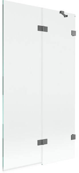 Mexen Lunar, 2-krídlová vaňová zástena pravá 100 x 150 cm, číre sklo, grafitová, 897-100-100-95-00-P
