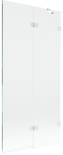 Mexen Lunar, 2-krídlová vaňová zástena pravá 90 x 150 cm, číre sklo, biela, 897-090-100-20-00-P