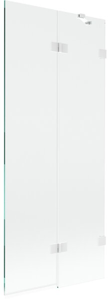 Mexen Lunar, 2-krídlová vaňová zástena pravá 80 x 150 cm, číre sklo, biela, 897-080-100-20-00-P