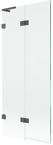 Mexen Lunar L, 2-krídlová vaňová zástena ľavá 80 x 150 cm, číre sklo, grafitová, 897L-080-100-66-00-L