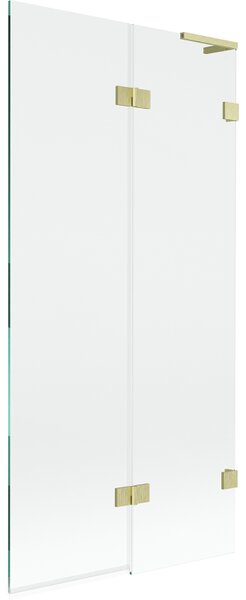 Mexen Lunar L, 2-krídlová vaňová zástena pravá 90 x 150 cm, číre sklo, zlatá matná, 897L-090-100-55-00-P