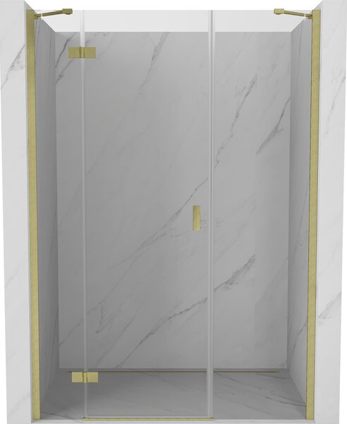Mexen Mist-H, 1-krídlové sprchové dvere ľavé 120 cm, číre sklo, zlatý matný profil, 8A5-120-001-55-00-L
