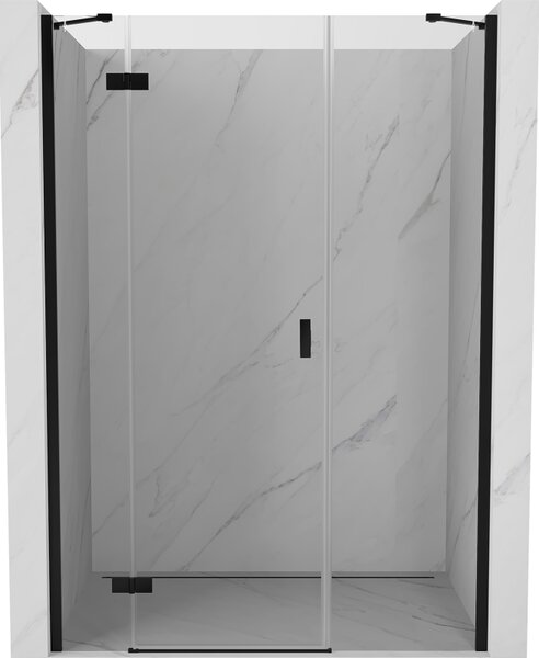 Mexen Mist-H, 1-krídlové sprchové dvere ľavé 120 cm, číre sklo, čierny profil, 8A5-120-001-70-00-L