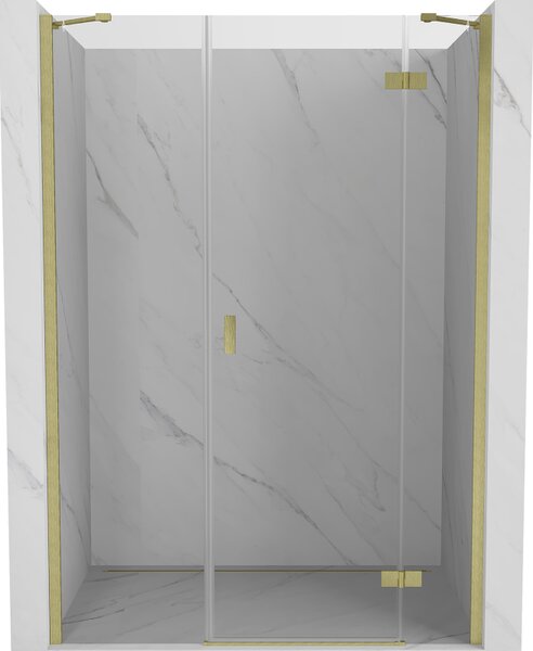 Mexen Mist-H, 1-krídlové sprchové dvere pravé 120 cm, číre sklo, zlatý matný profil, 8A5-120-001-55-00-P