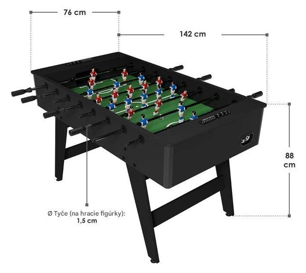 Stolný futbal 142x76x88 cm