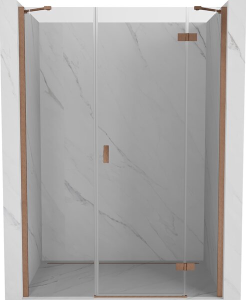 Mexen Mist-H, 1-krídlové sprchové dvere pravé 120 cm, číre sklo, medený matný profil, 8A5-120-001-65-00-P