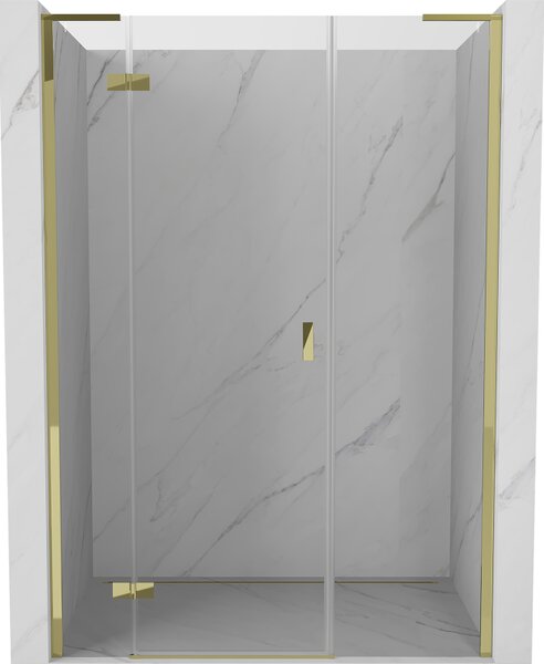 Mexen Mist-H L, 1-krídlové sprchové dvere ľavé 120 cm, číre sklo, zlatý lesklý profil, 8A5L-120-001-50-00-L