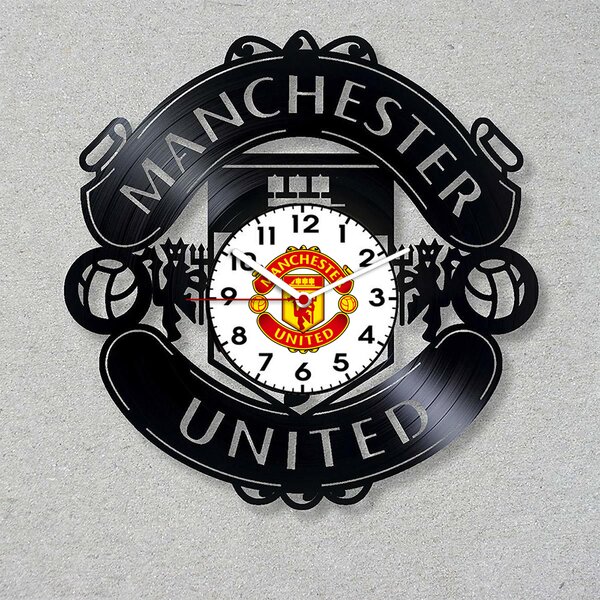 Beling vinylové nástenné hodiny Manchester united, Q96