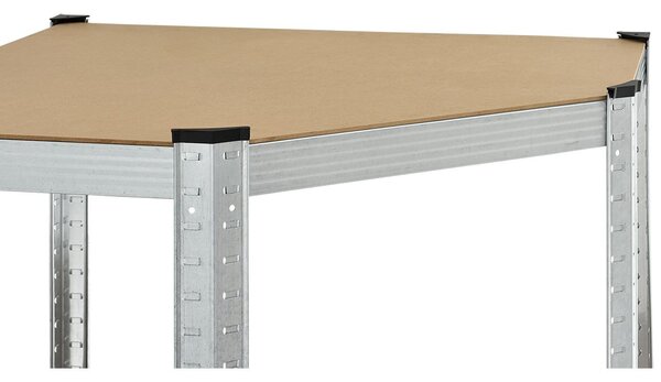 Rohový regál - 160x75x40-75 cm - strieborný