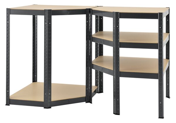 Rohový regál Basic 180x70x40 cm - šedý
