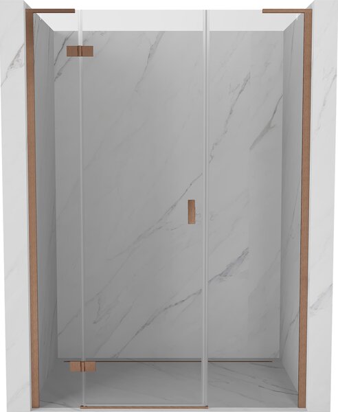 Mexen Mist-H L, 1-krídlové sprchové dvere ľavé 120 cm, číre sklo, medený matný profil, 8A5L-120-001-65-00-L