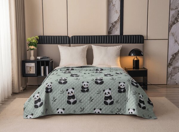 Prehoz na posteľ PANDA RELAX zelený Rozmer: 220 x 240 cm