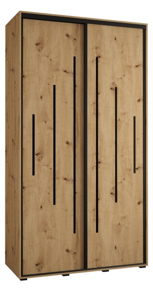 Šatníková skriňa ASIRI 12 - 140/45 cm, dub artisan / čierna