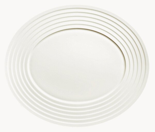 Oválne servírovacie taniere z jemného kostného porcelánu Fine Dining Relief, 6 ks