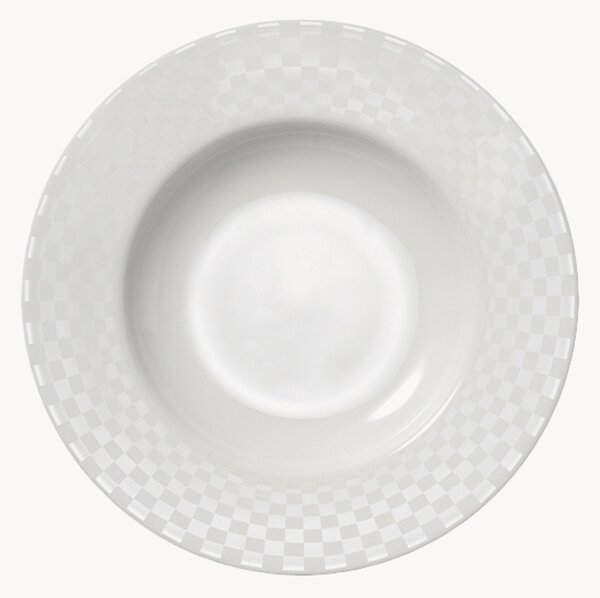Hlboké taniere z jemného kostného porcelánu Cross White, 6 ks