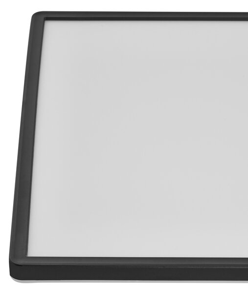 Stropné LED svietidlo čierne syntetický materiál 42 cm štvorcový tvar LED panelové svetlo zapustené ploché s diaľkovým ovládaním