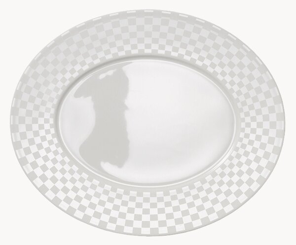 Oválne servírovacie taniere z jemného kostného porcelánu Cross White, 6 ks