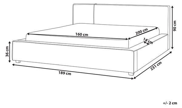 Posteľ krémová biela buklé čalúnenie 160 x 200 cm s čelom lamelový rošt moderný minimalistický štýl spálňa