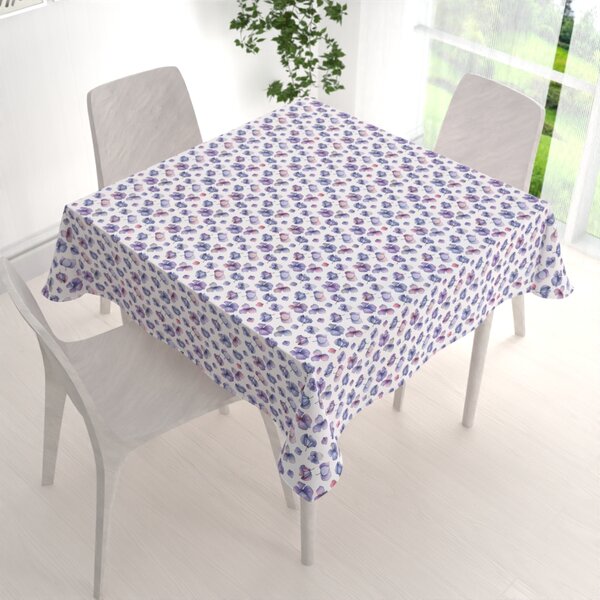 Biante Dekoračný štvorcový obrus Porto PRT-024 Modré okvetné lístky na bielom 70x70 cm
