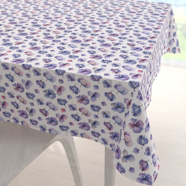 Biante Dekoračný štvorcový obrus Porto PRT-024 Modré okvetné lístky na bielom 70x70 cm