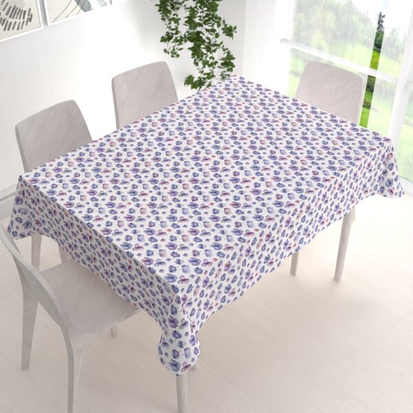 Biante Dekoračný obdĺžnikový obrus Porto PRT-024 Modré okvetné lístky na bielom 50x100 cm
